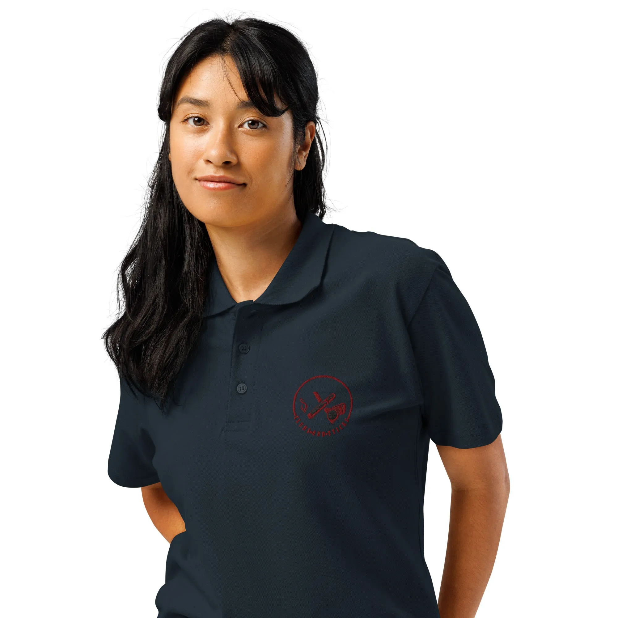 Clubs and Sticks Premium Pique Embroidered Polo Shirt - Maroon