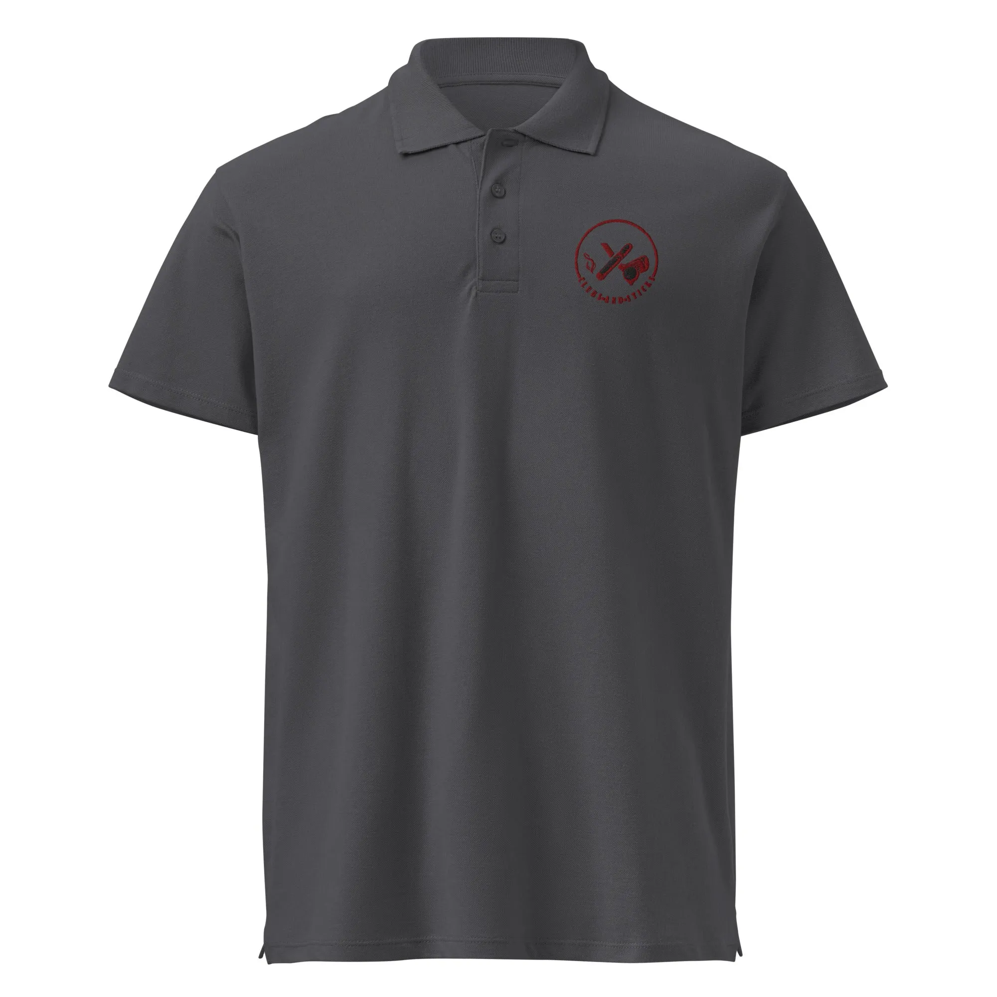 Clubs and Sticks Premium Pique Embroidered Polo Shirt - Maroon