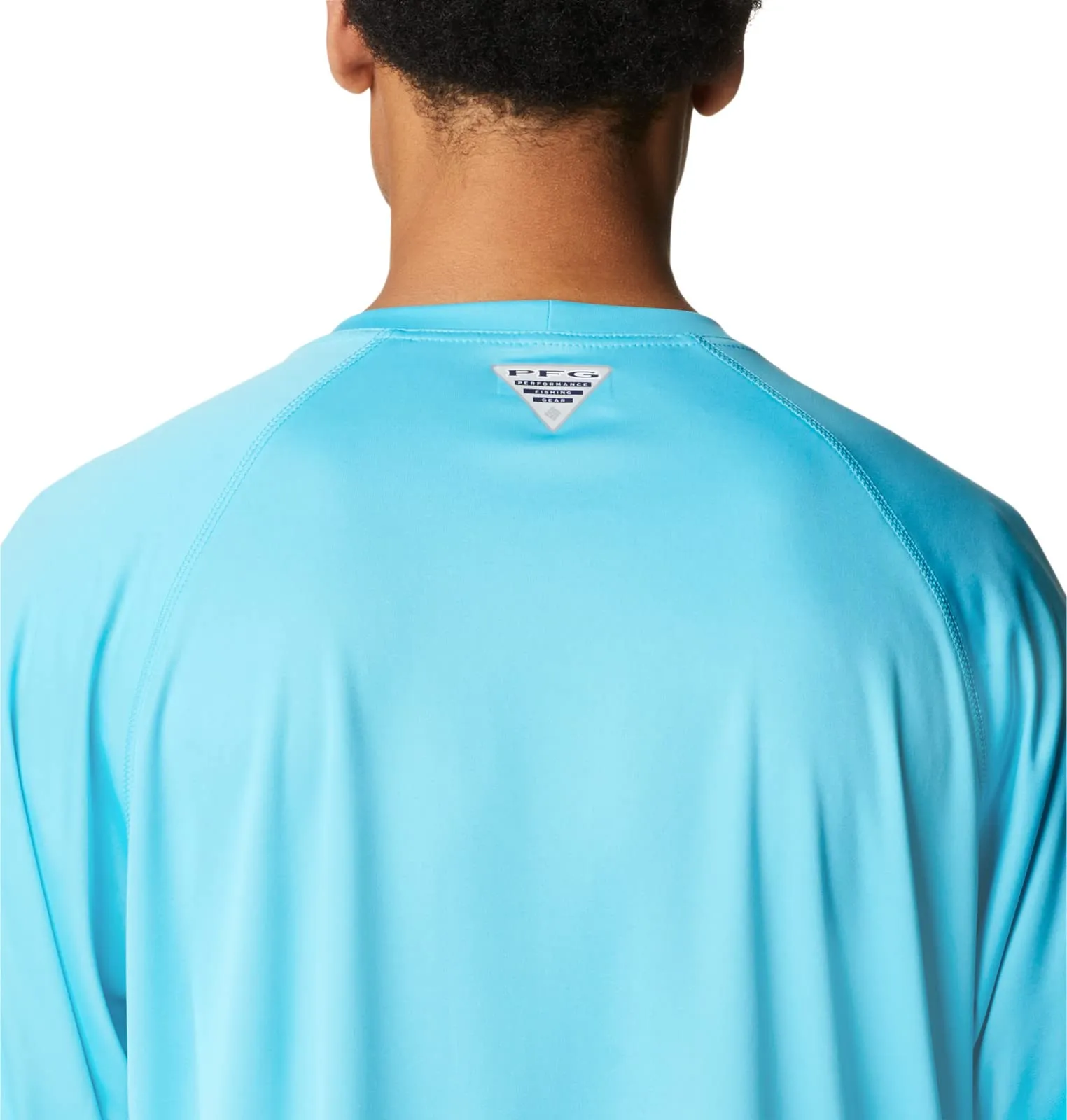 Columbia Men's Terminal Tackle PFG Triangle Long Sleeve Shirt 3X Tall Atoll/White Logo