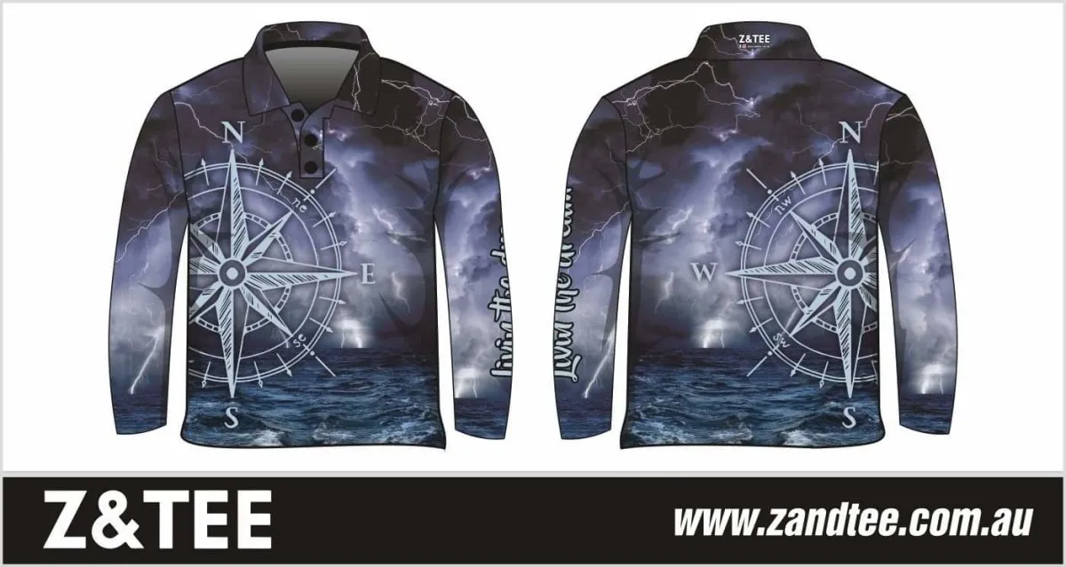 Compass | Blue Storm Livin the Dream Fishing Shirt