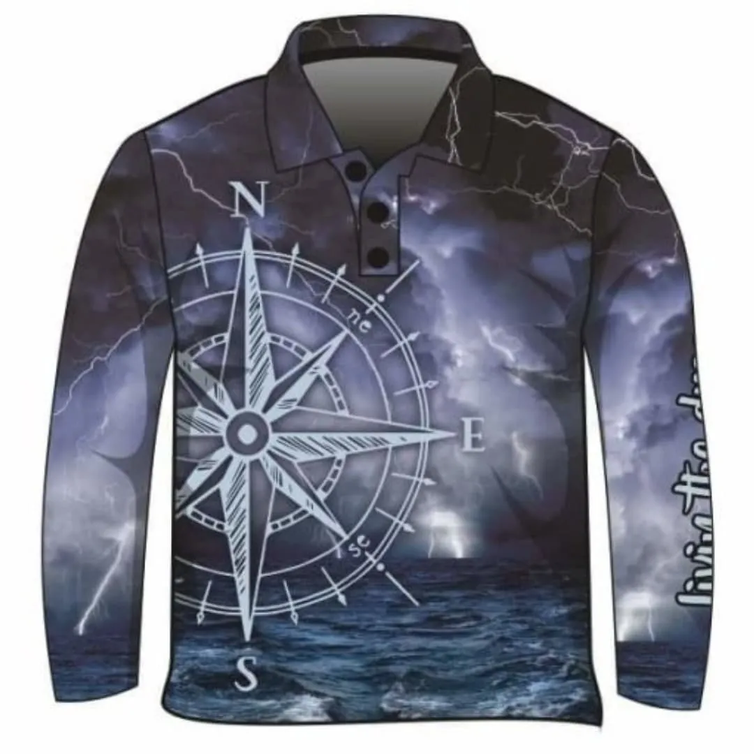 Compass | Blue Storm Livin the Dream Fishing Shirt