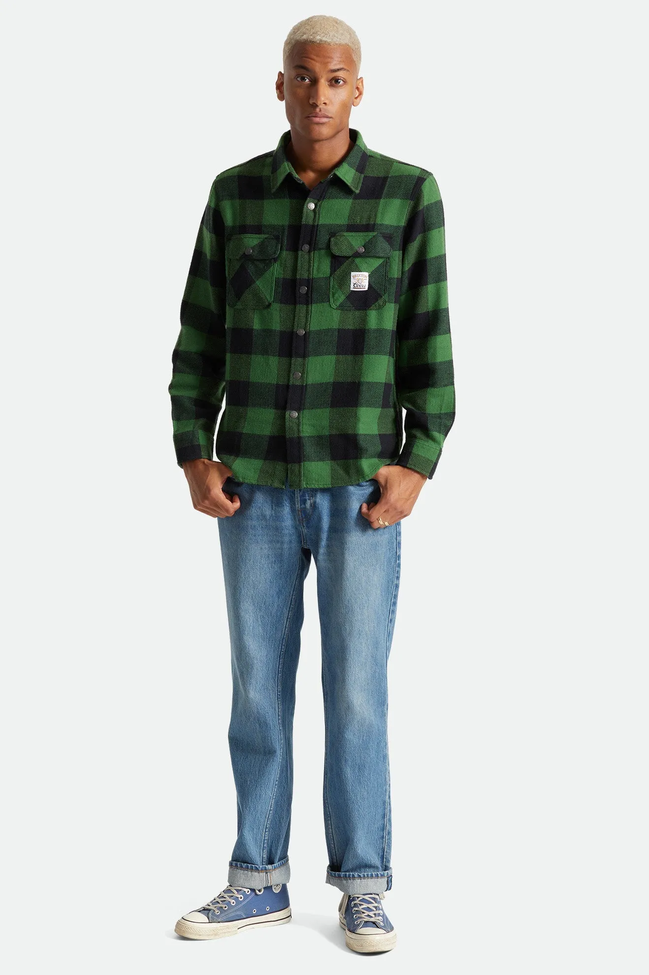 Coors Protect Our West Bowery L/S Flannel - Pine Green
