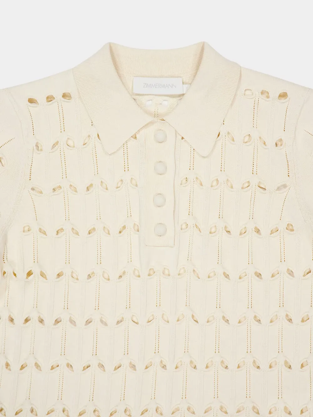 Cream Rhiannon Pointelle Polo