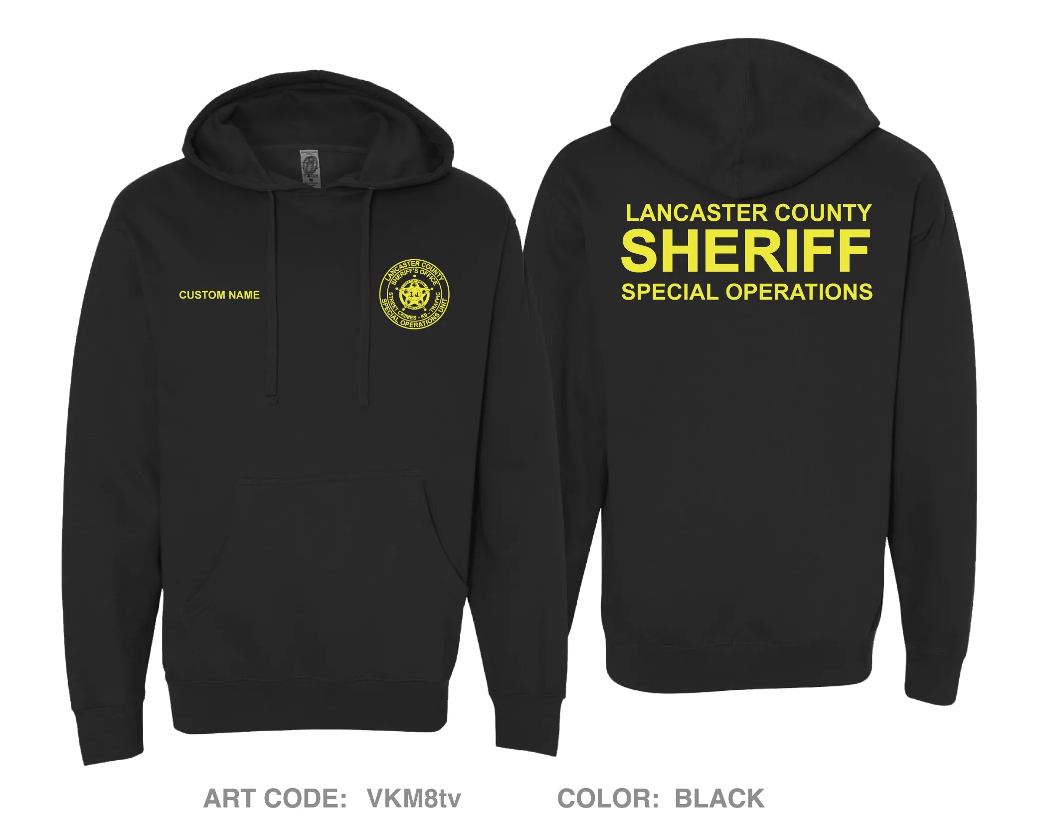 CUSTOM Lancaster County Sheriff’s Office Special Operations Unit Comfort Unisex Hooded Sweatshirt - VKM8tv