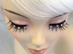 Daisies Crystal False Eyelashes Black