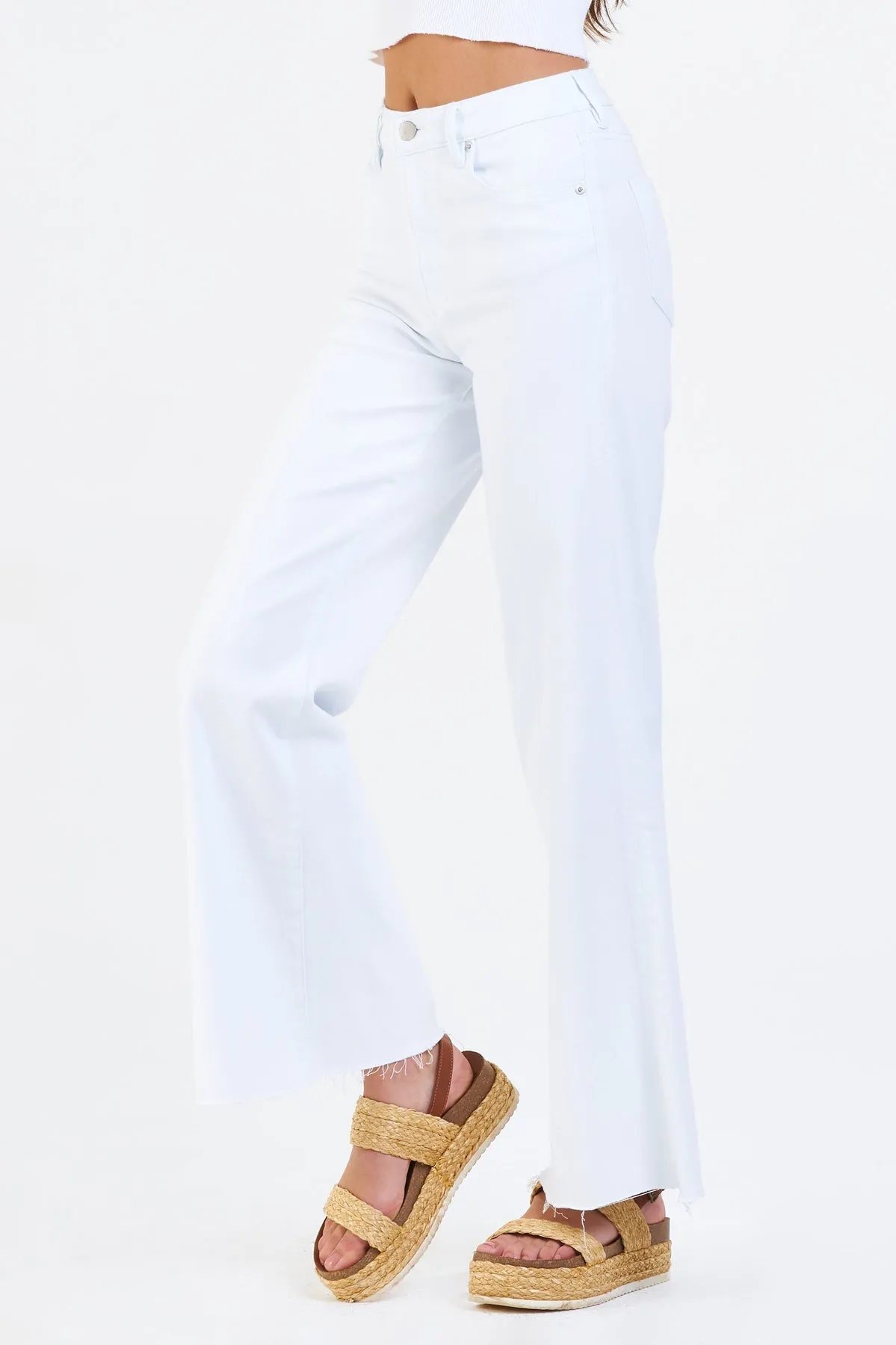 Dear John Fiona Super Hi Rise Wide Leg Jeans, Optic White
