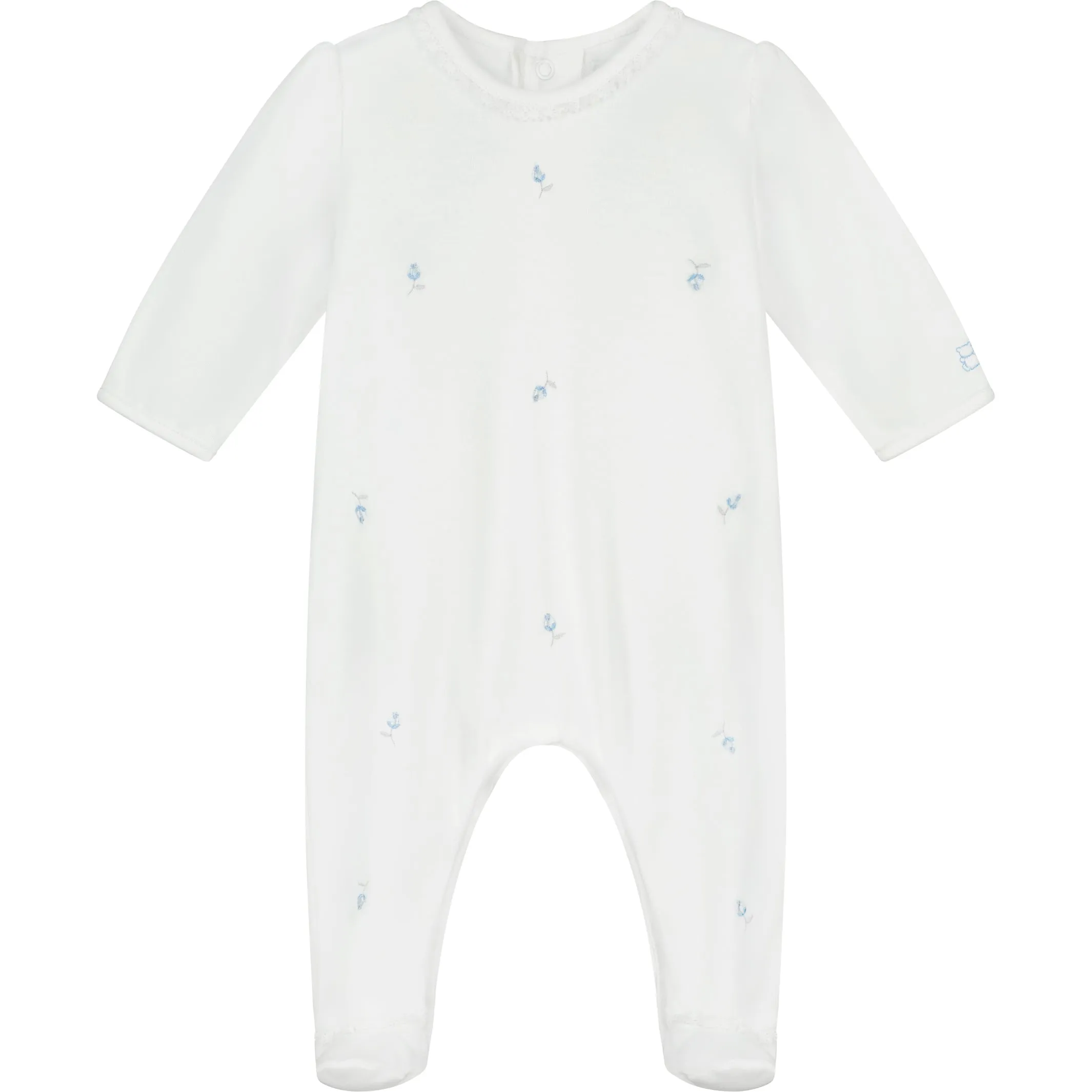 Demi White Baby Girls Babygrow & Hairband