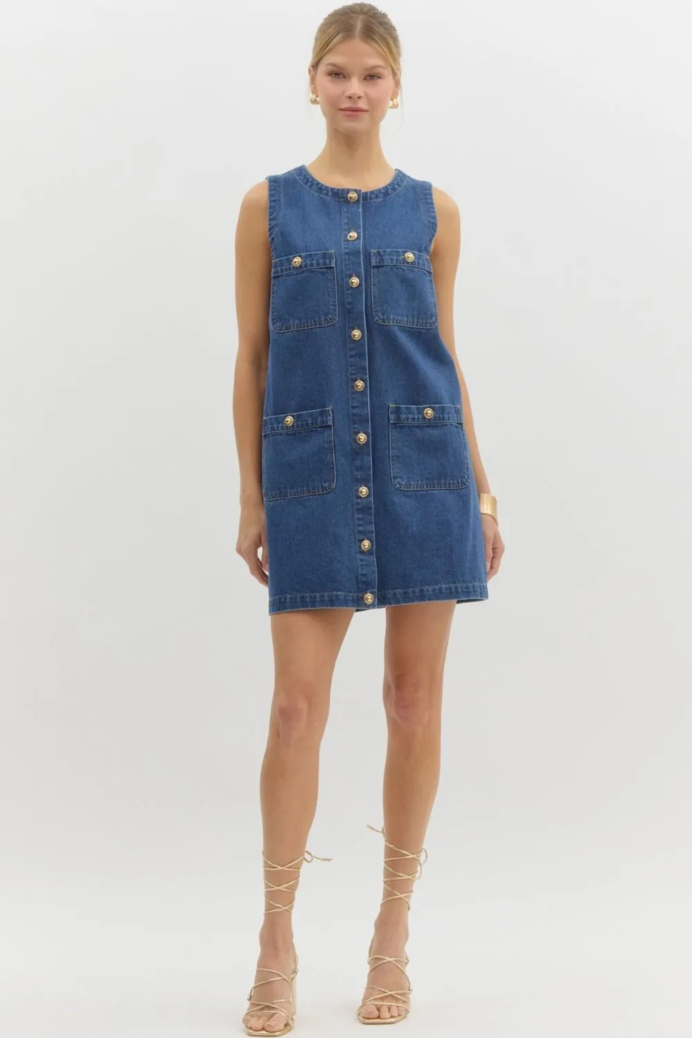 Denim Sleeveless Mini Dress