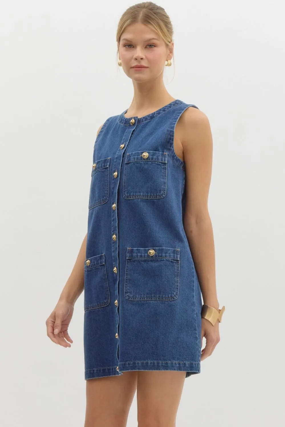 Denim Sleeveless Mini Dress