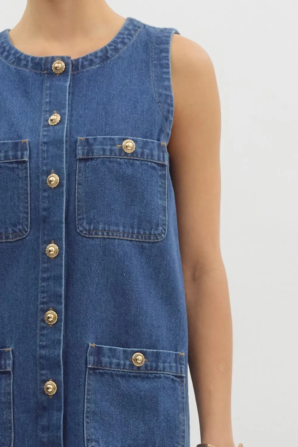 Denim Sleeveless Mini Dress