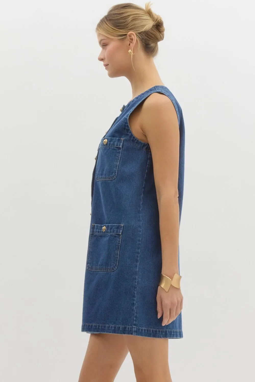 Denim Sleeveless Mini Dress