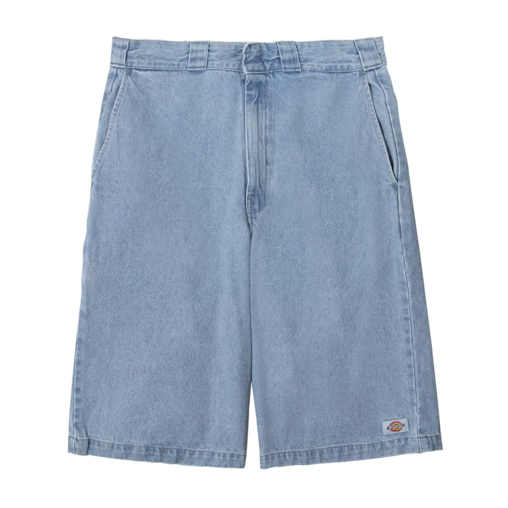 DICKIES 42283 13" DENIM MULTI POCKET SHORTS - LIGHT INDIGO