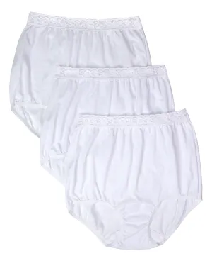Dixie Belle Underwear 100% White Cotton Panties with Lace Waistband