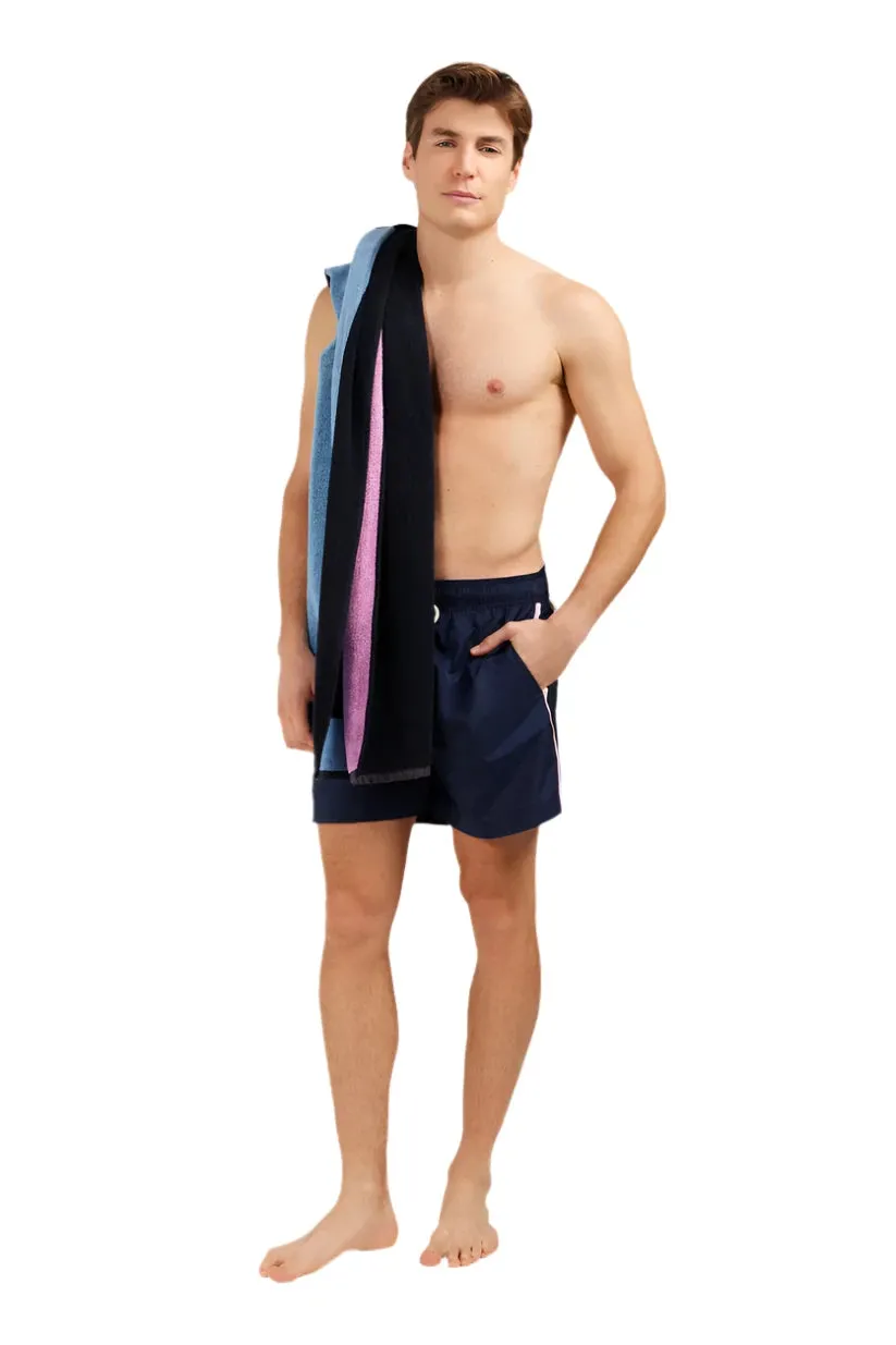 Eden Park Gents Plain Swim Shorts With Tricolor Stripe Detail