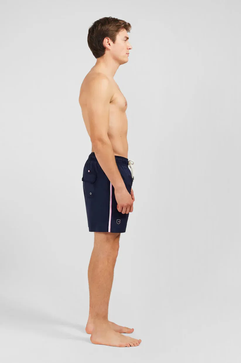 Eden Park Gents Plain Swim Shorts With Tricolor Stripe Detail
