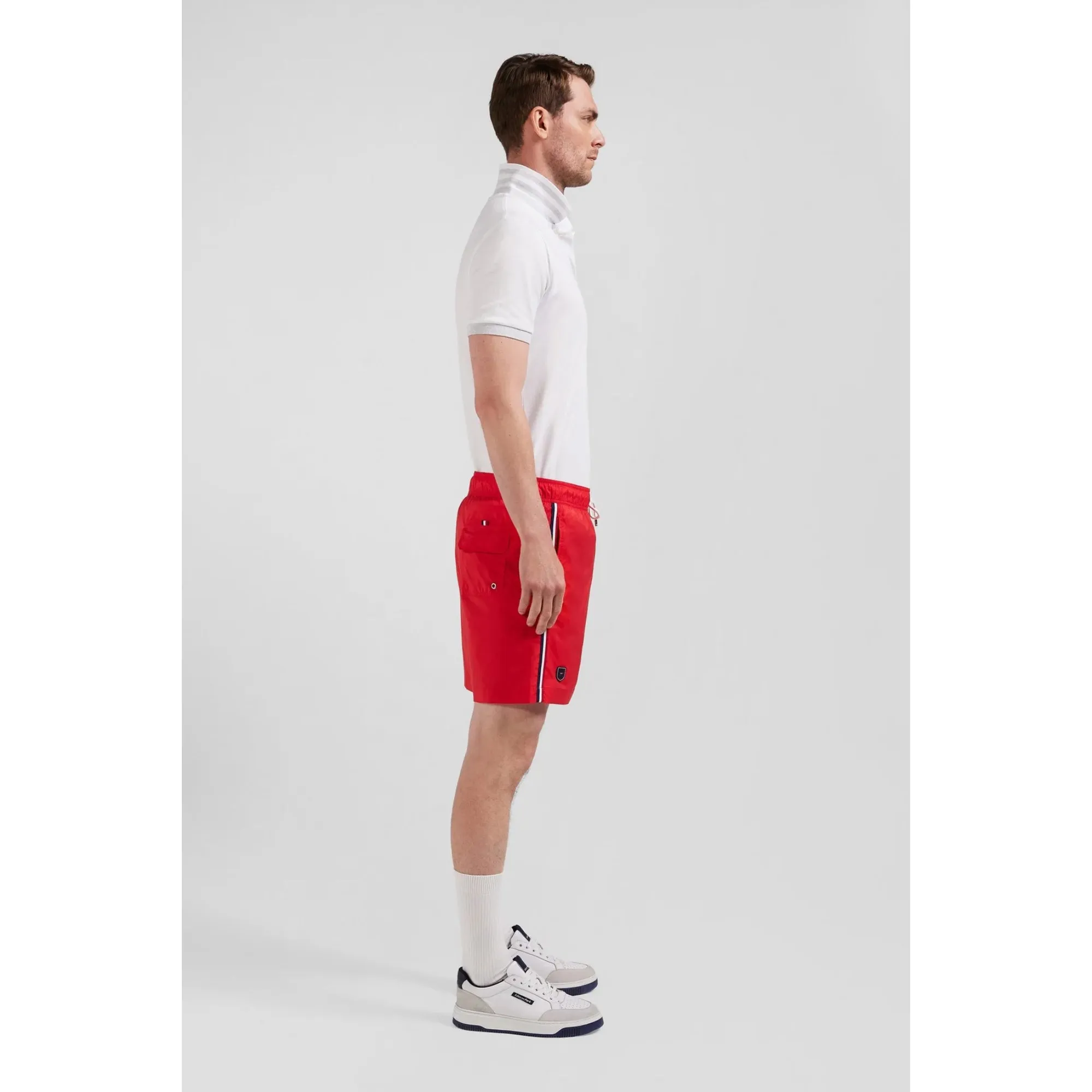 Eden Park Gents Plain Swim Shorts With Tricolor Stripe Detail