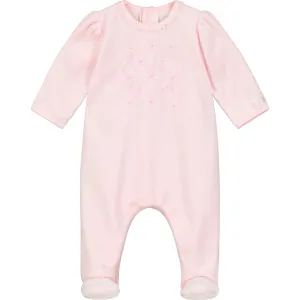 Ellie Pink Velour Babygrow