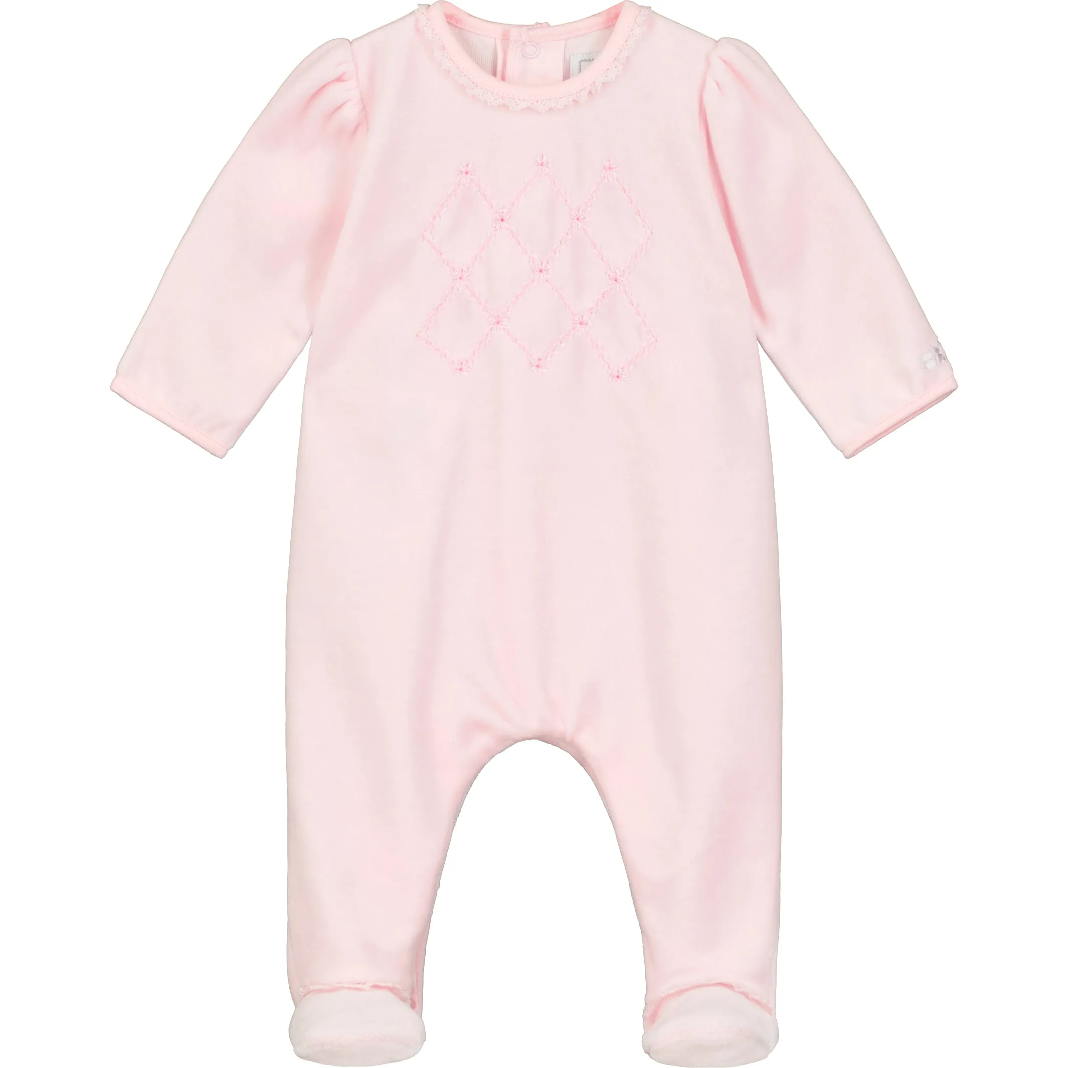 Ellie Pink Velour Babygrow