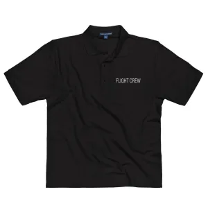 Embroidered Black Flight Crew Men's Premium Polo