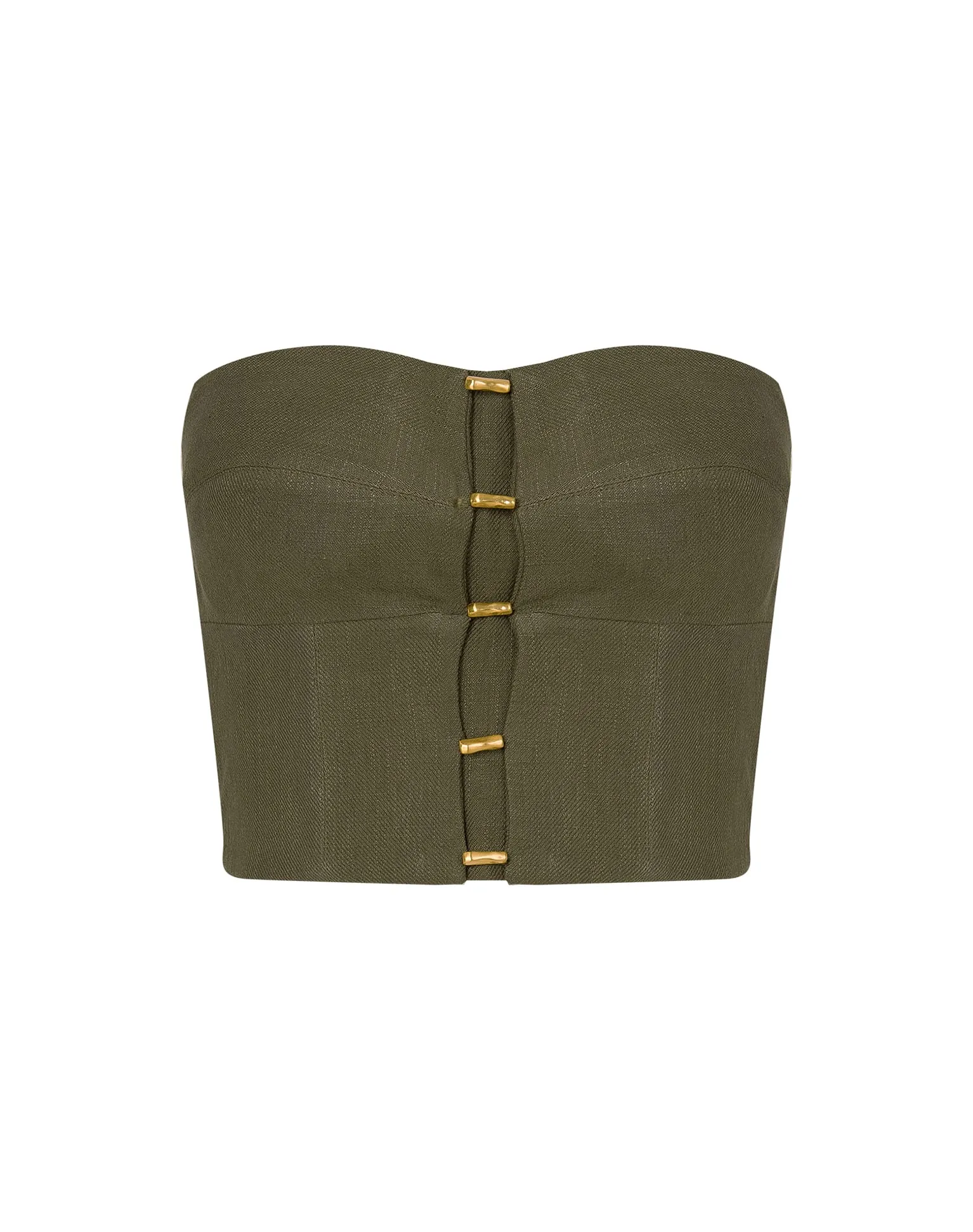 Emilia Strapless Top - Evergreen