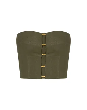Emilia Strapless Top - Evergreen