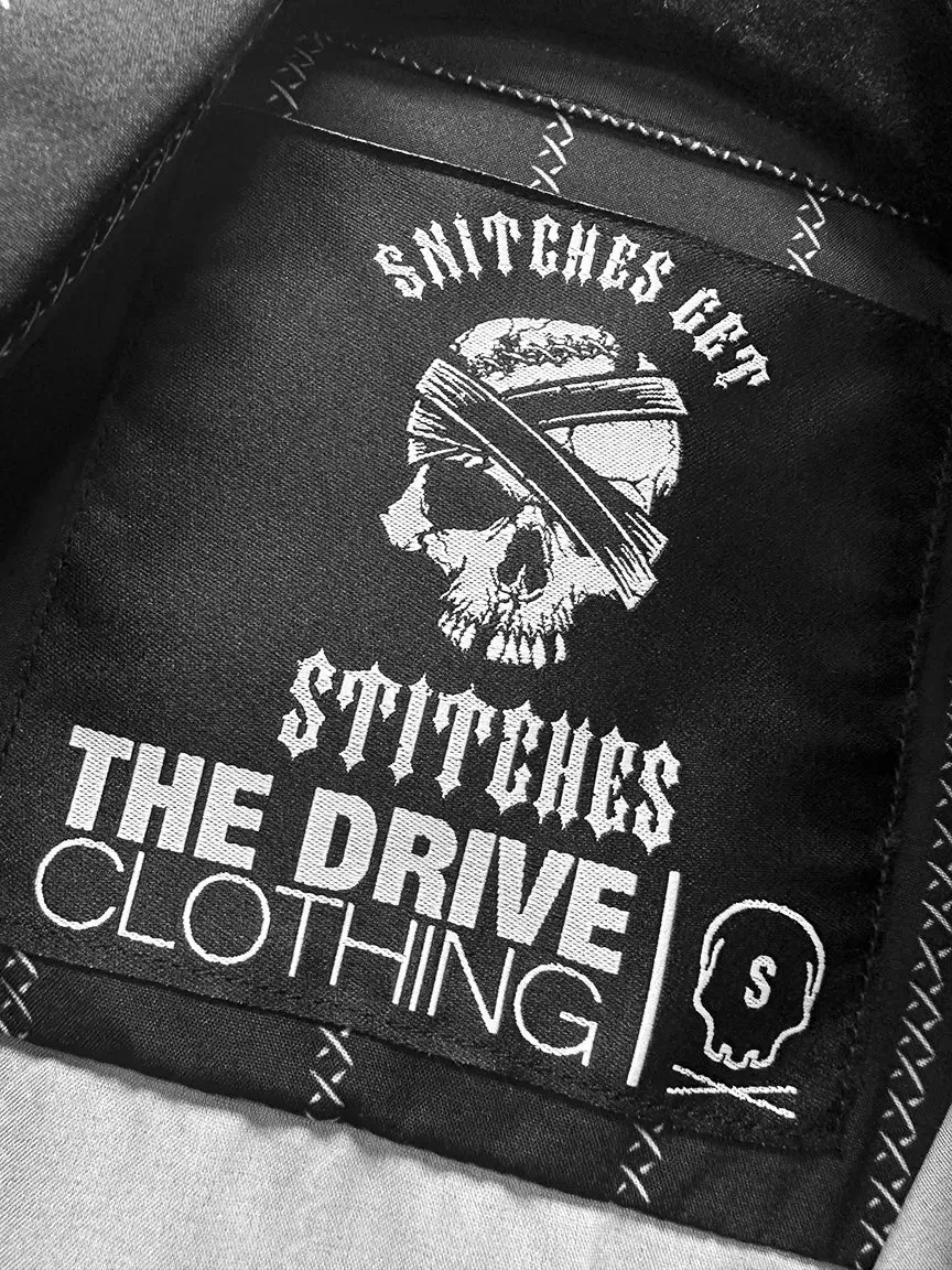 ESSENTIAL BLACK SNITCHES GET STITCHES BUTTON UP