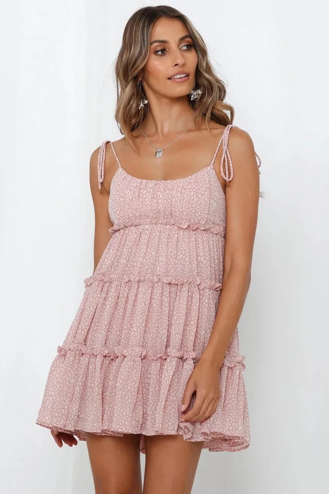 European and American Hot Trade  Women's Clothing  New Spaghetti-Strap Floral Print Elegant Fairy Short Dress 2025 Summer Multicolor