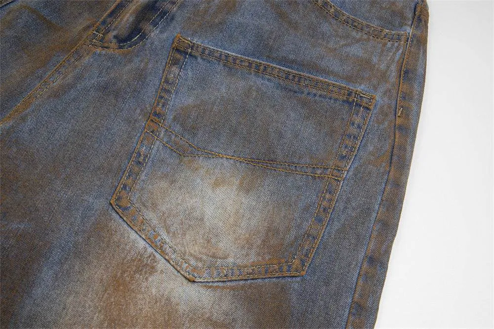 Fashion Inkjet Denim Shorts Men And Women