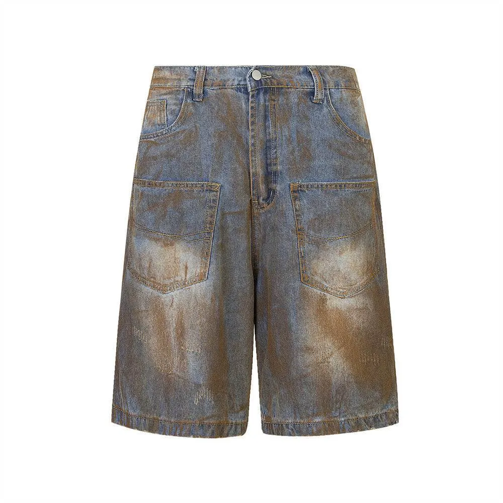 Fashion Inkjet Denim Shorts Men And Women