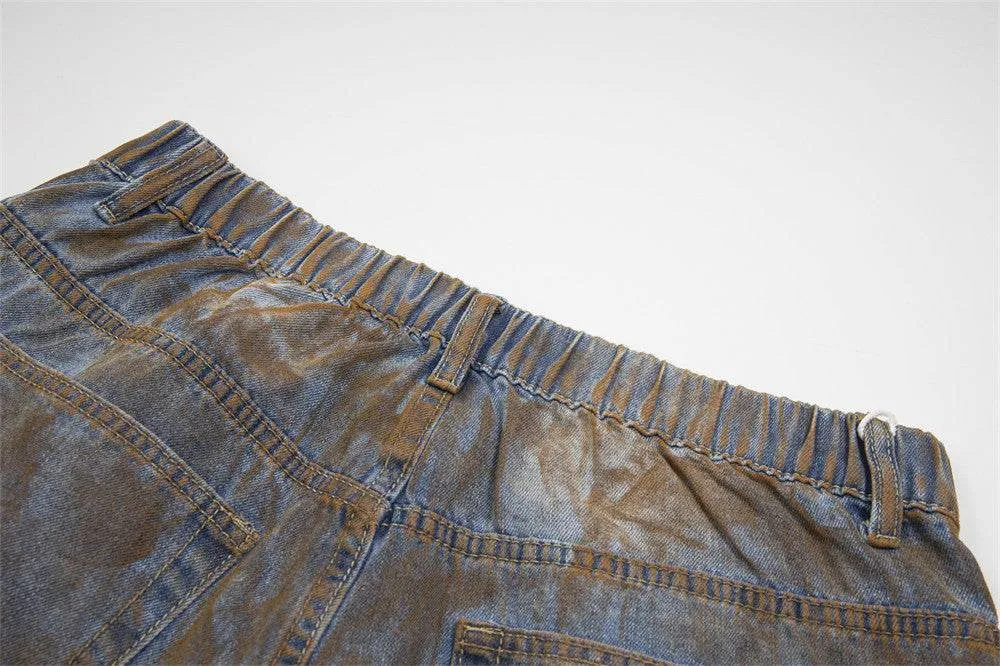 Fashion Inkjet Denim Shorts Men And Women