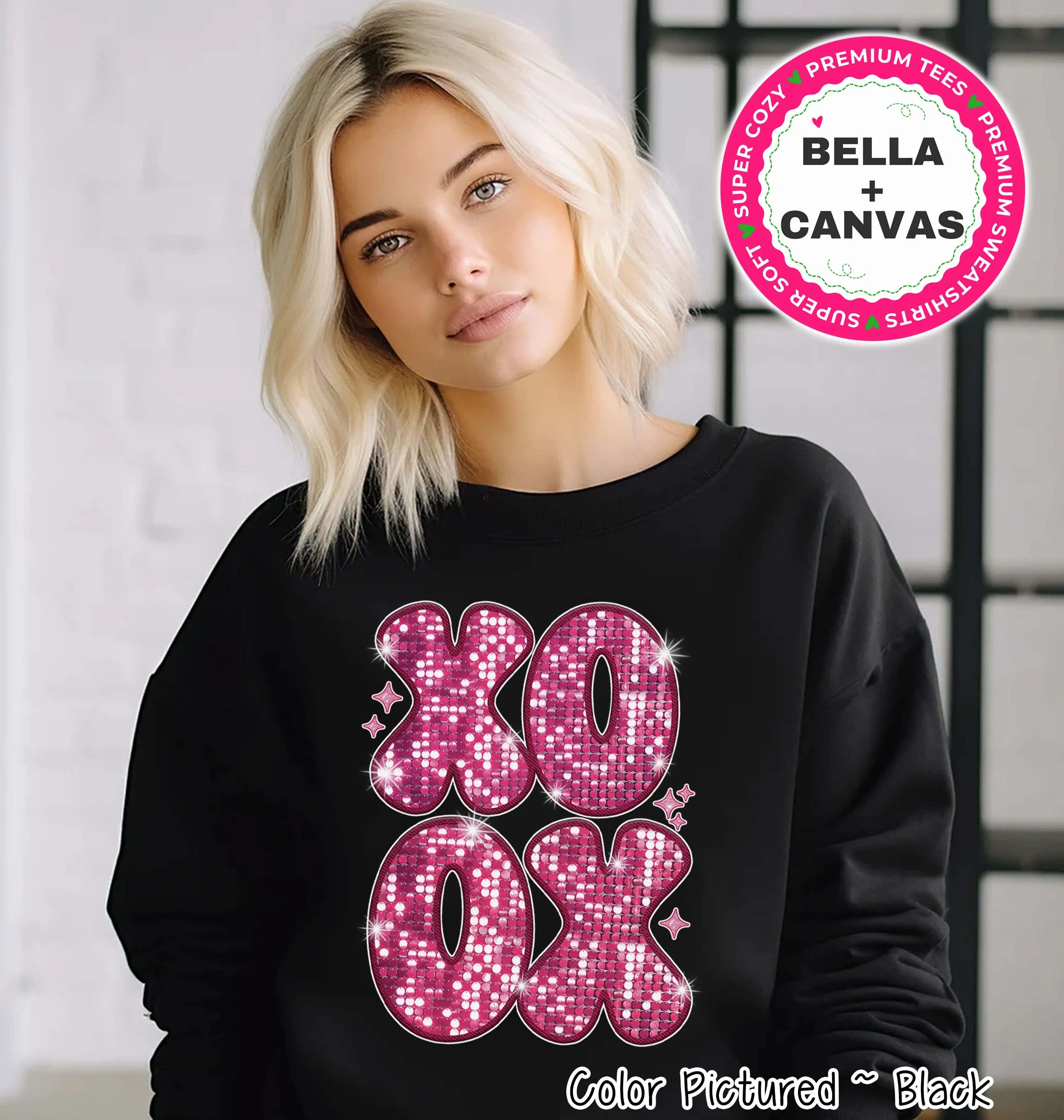 Faux Sequin XOXO Valentine Tee or Sweatshirt