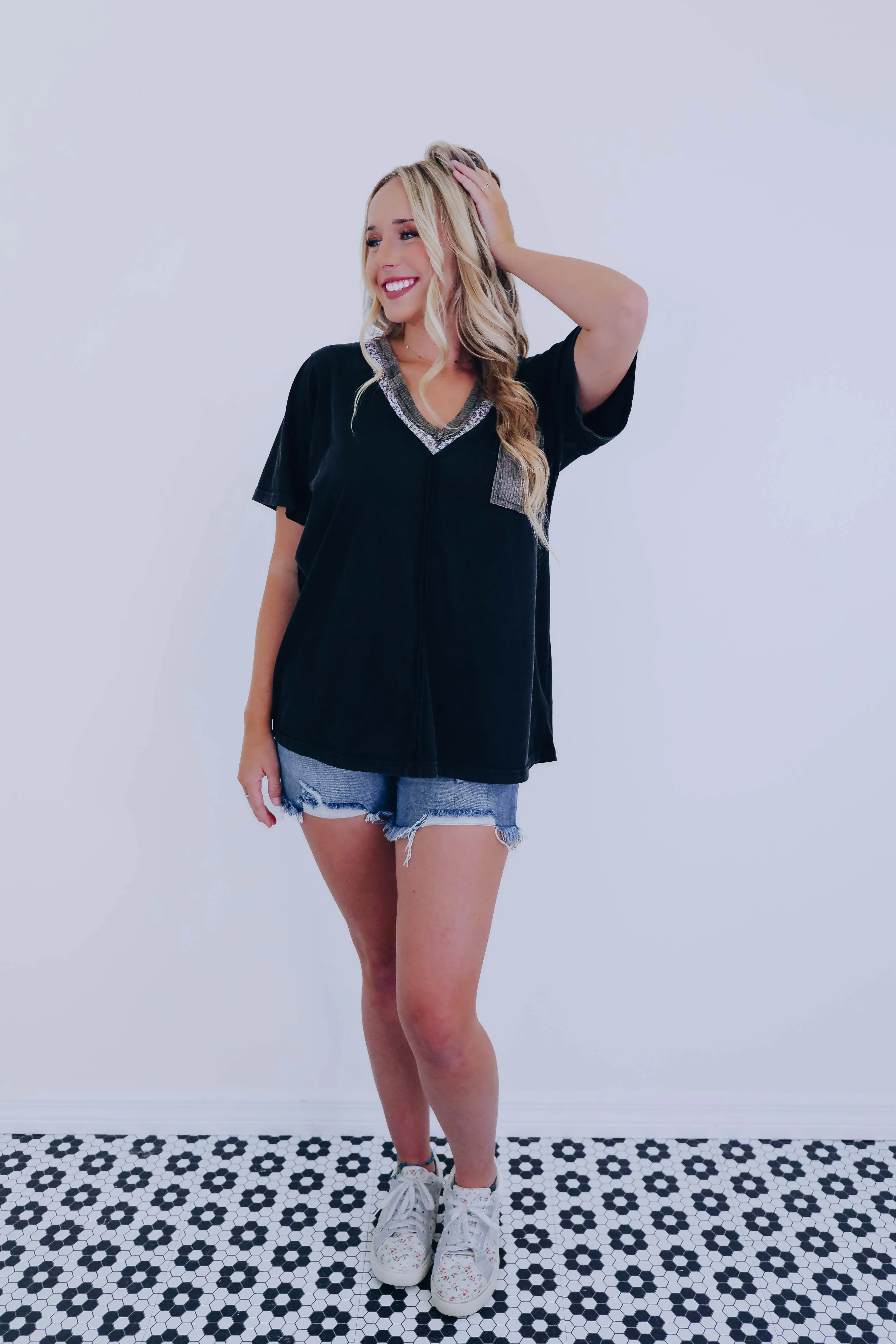 Faye Floral Lace V-Neck Top By POL - 3 Colors