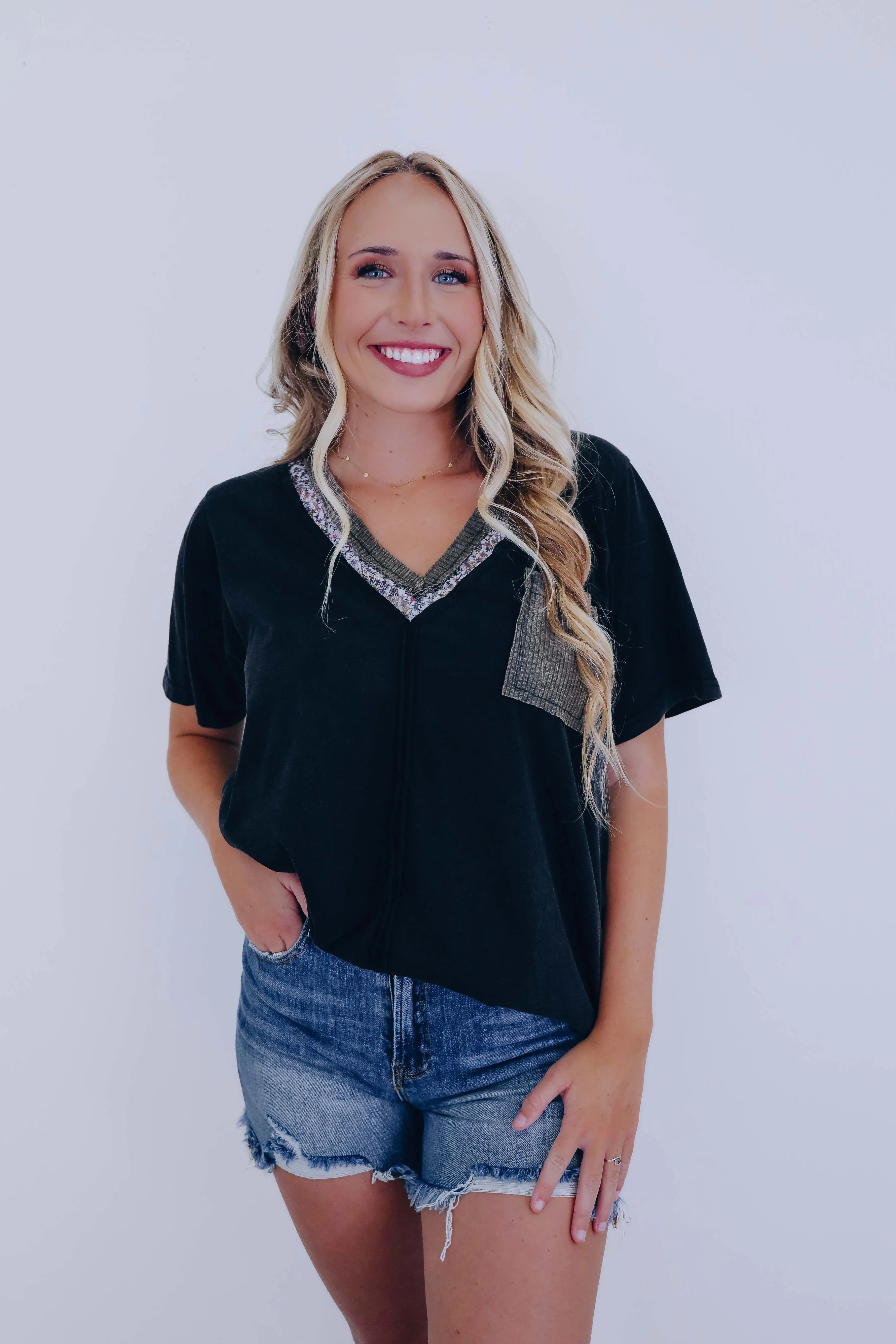 Faye Floral Lace V-Neck Top By POL - 3 Colors