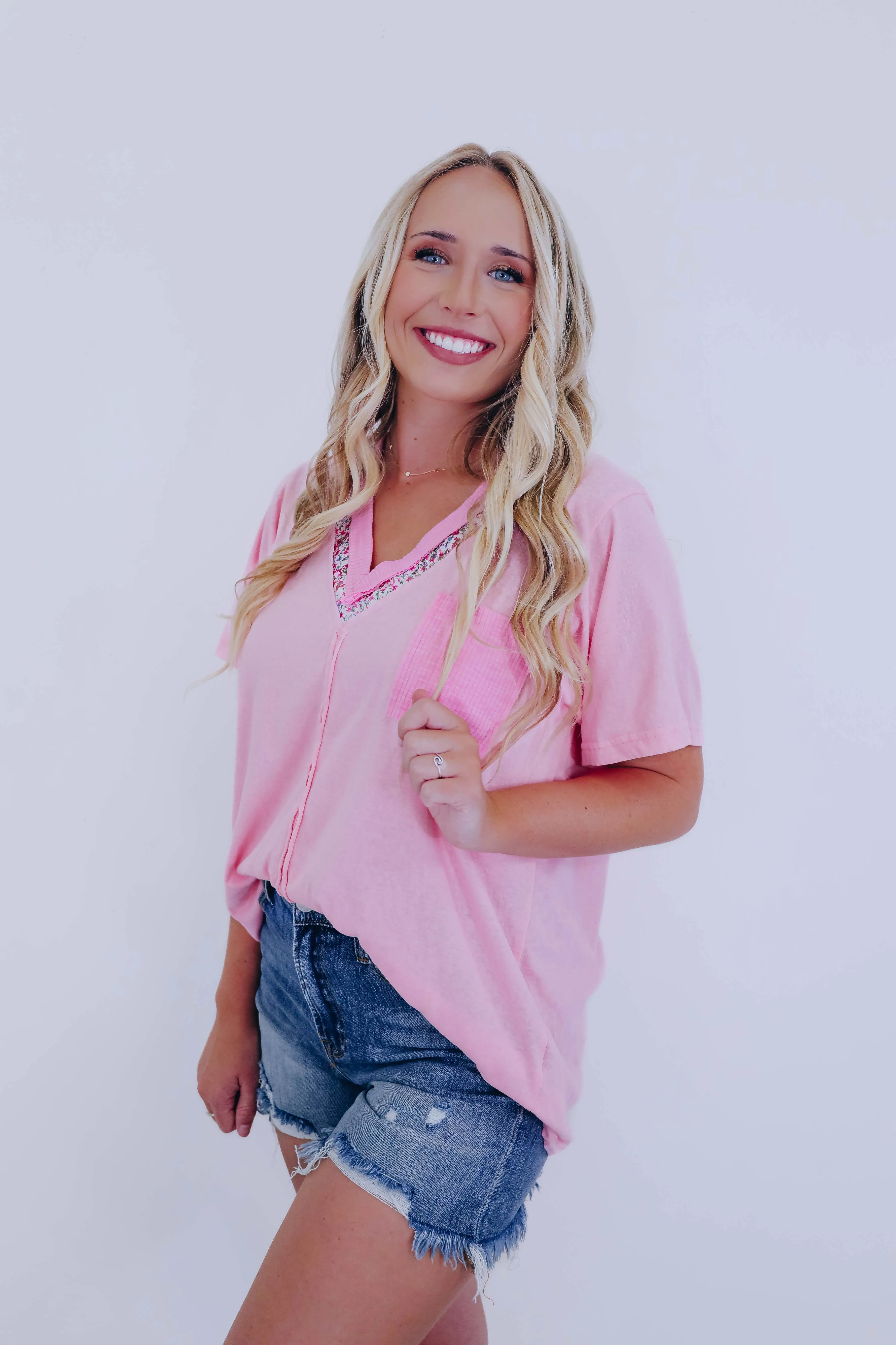Faye Floral Lace V-Neck Top By POL - 3 Colors