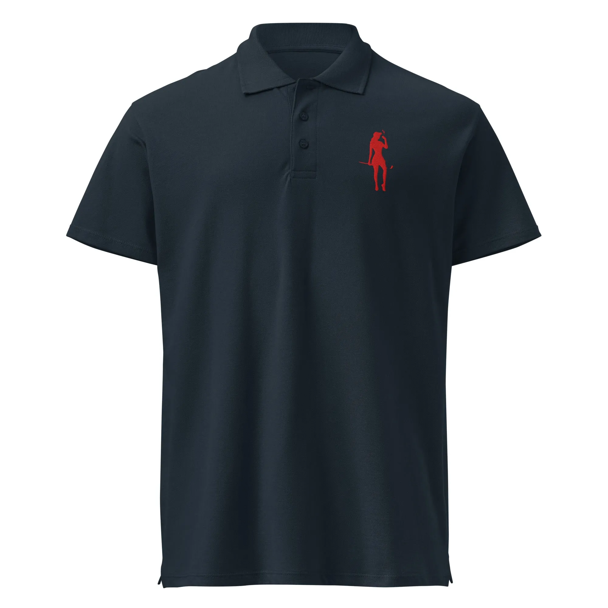 Female Golfer Premium Pique Embroidered Polo Shirt - Red