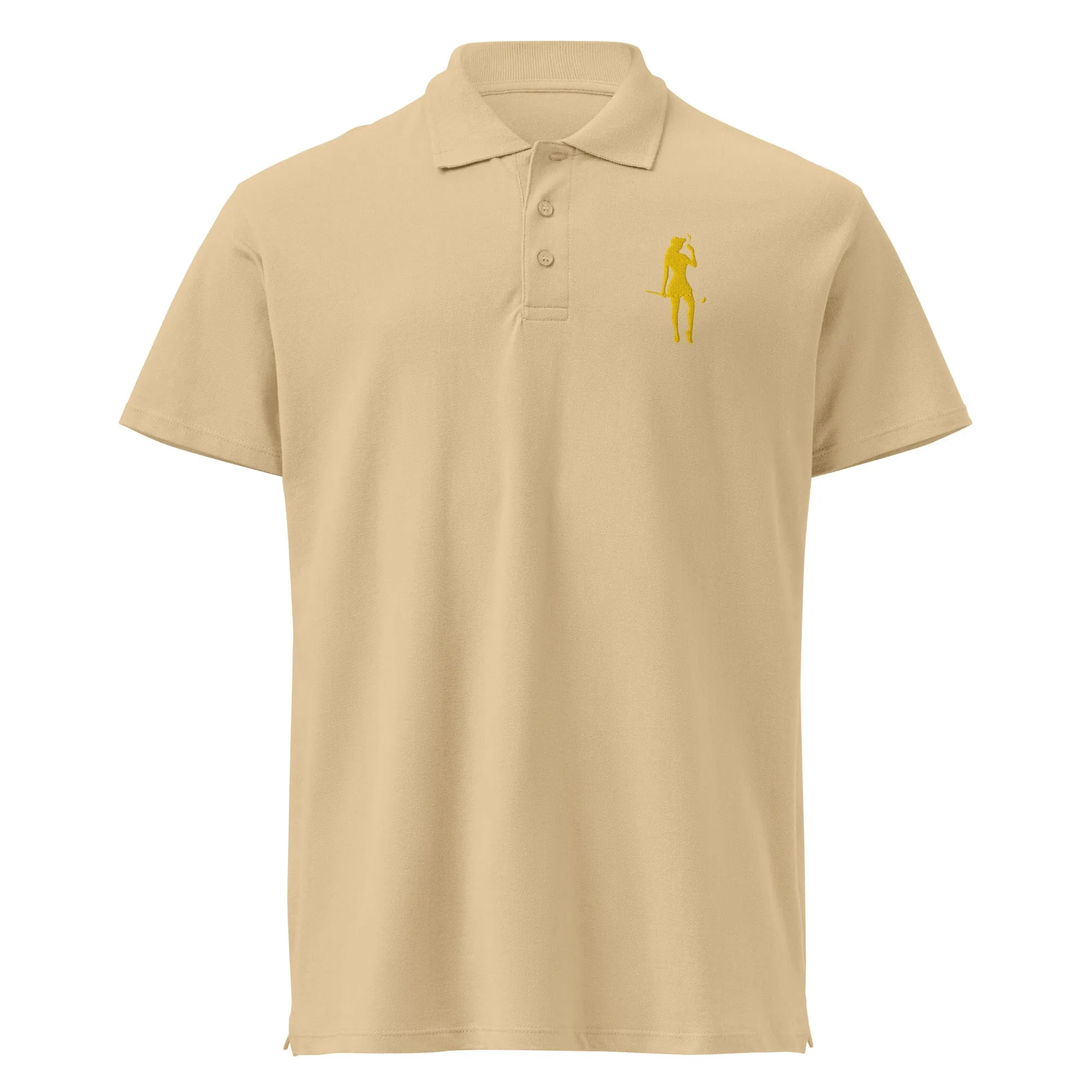Female Golfer Premium Pique Embroidered Polo Shirt - Yellow