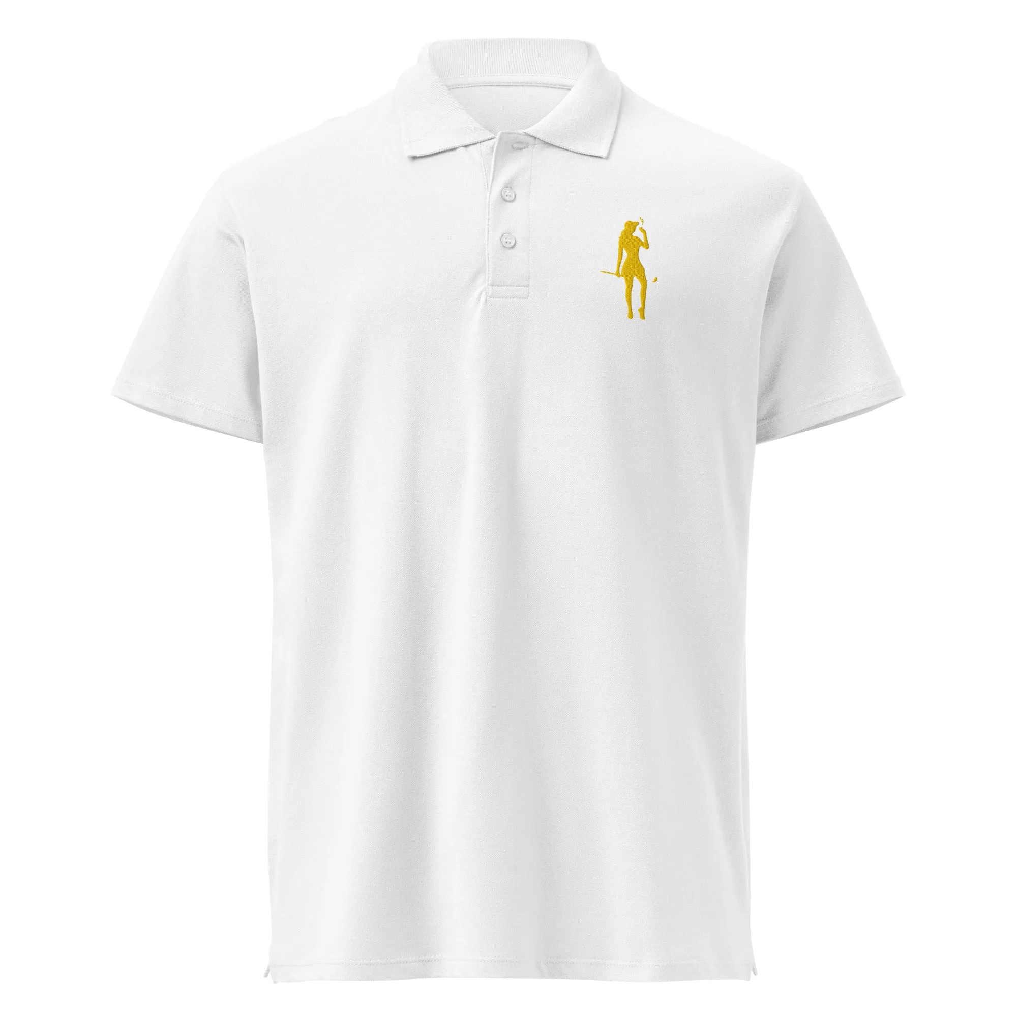 Female Golfer Premium Pique Embroidered Polo Shirt - Yellow