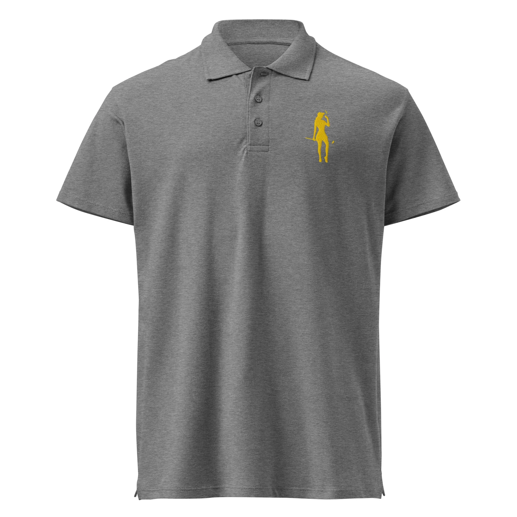 Female Golfer Premium Pique Embroidered Polo Shirt - Yellow