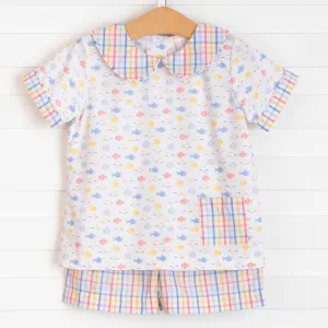 Fish Tales Short Set, Blue