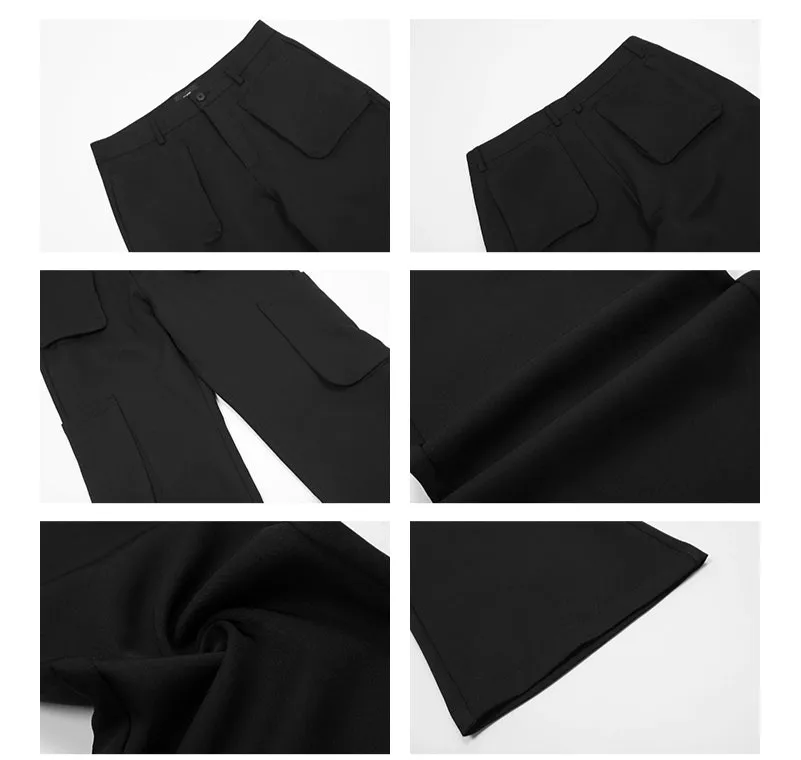 Flared Workwear Multi-Pocket Pants