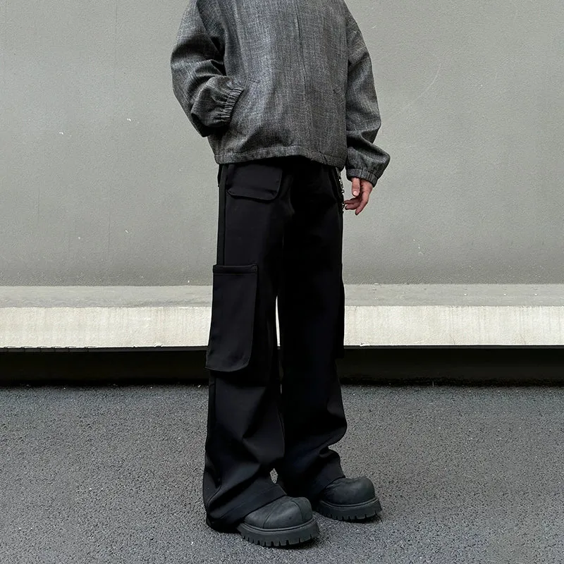 Flared Workwear Multi-Pocket Pants