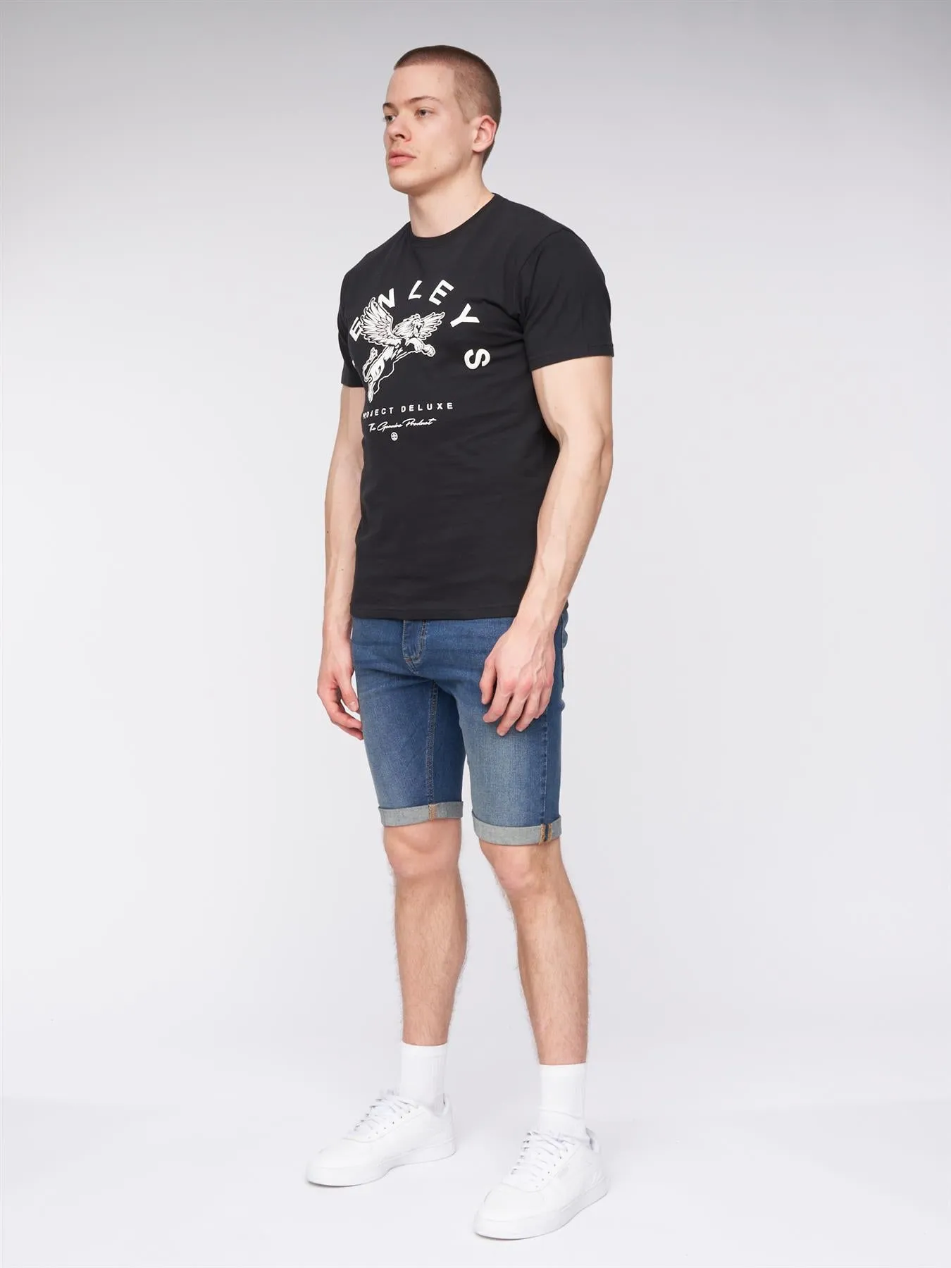 Flex Denim Shorts Stone Wash