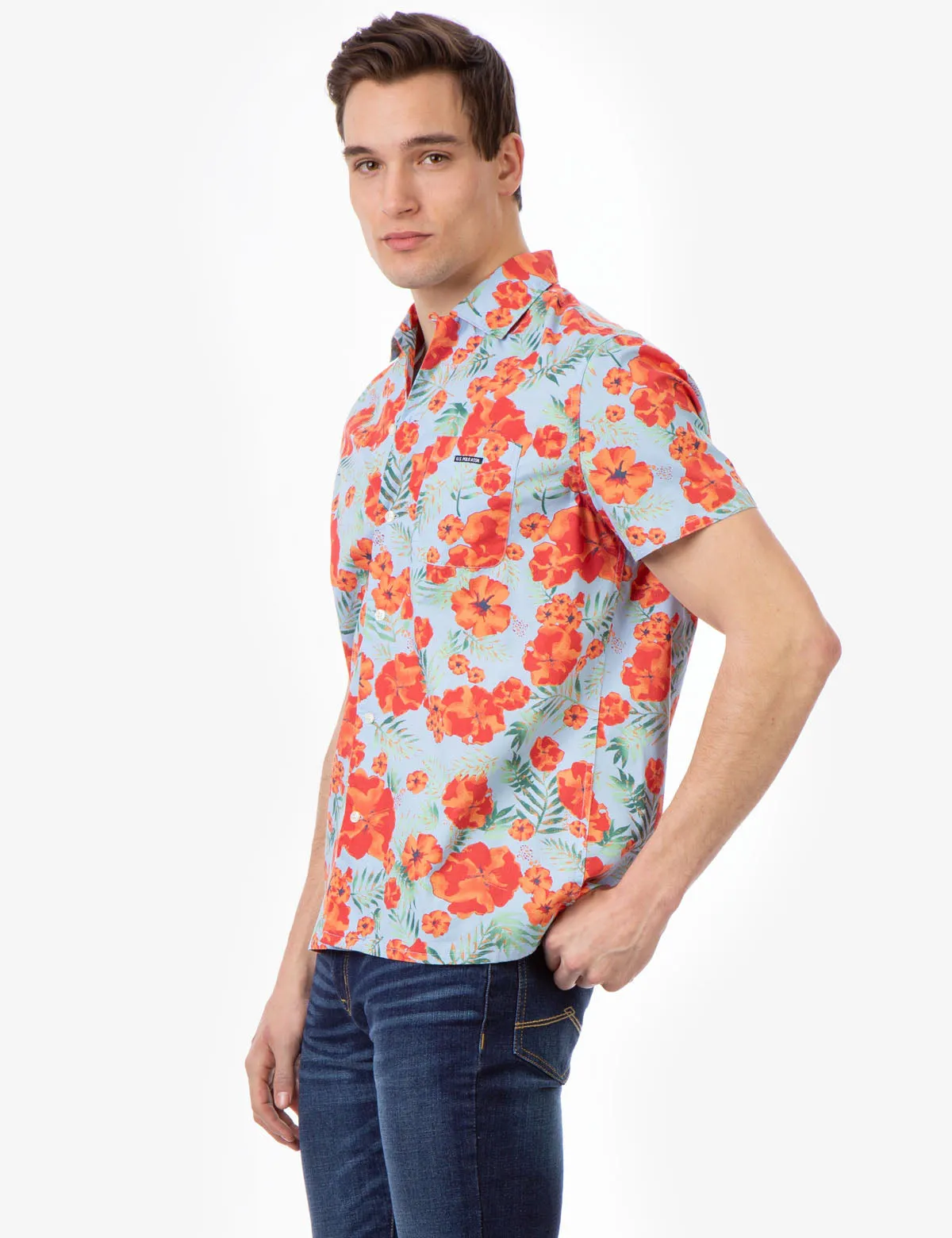FLORAL SHORT SLEEVE CAMP SHIRT