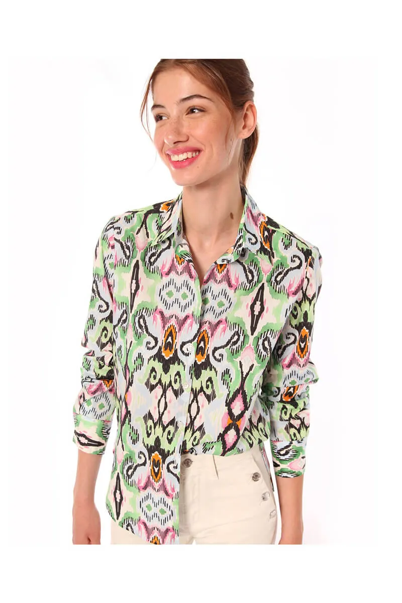 Gaby Ikat Shirt in Watercolor