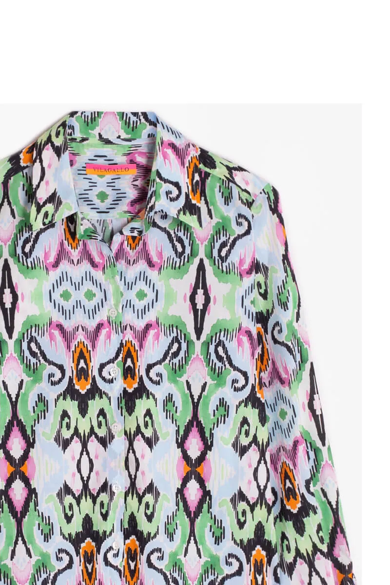 Gaby Ikat Shirt in Watercolor
