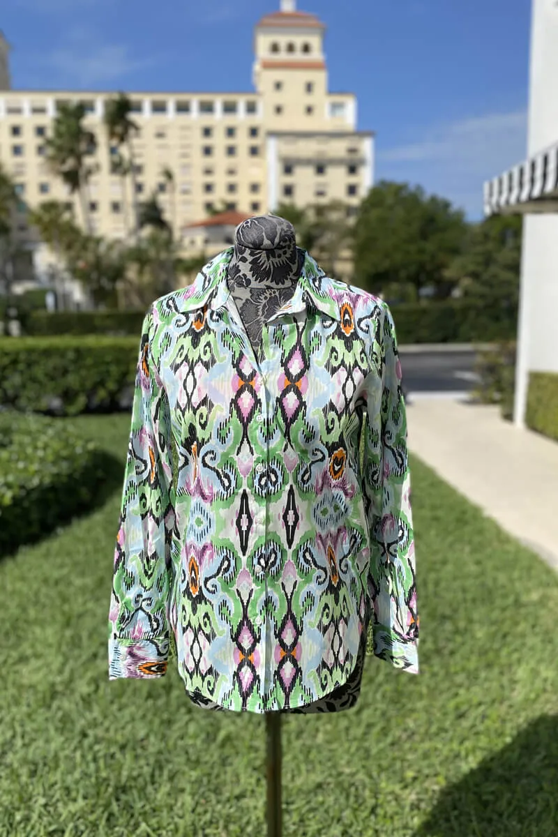 Gaby Ikat Shirt in Watercolor