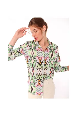 Gaby Ikat Shirt in Watercolor