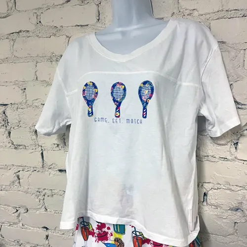 Game. Set. Match. Crop Tee