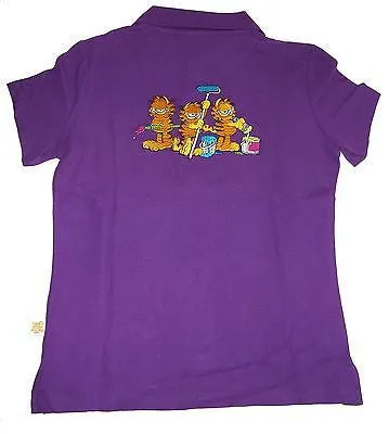Garfield Purple Polo Shirt Size L