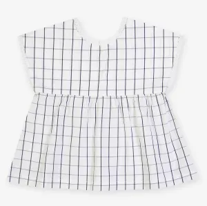 Girls Rimbaud Blouse - Black Thin Squares